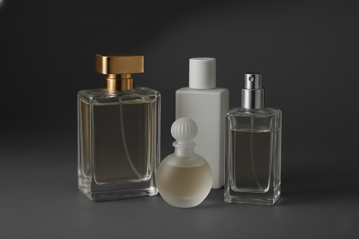 香水と花の飾り